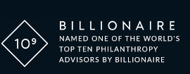 Named one of the world’s top ten philanthropy advisors by Billionaire